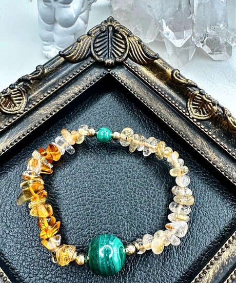 Malachite ✖ Golden Rutile Quartz ✖ Citrine