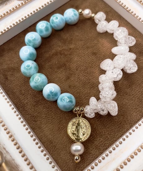 High Quality Larimar × Crackle Quartz