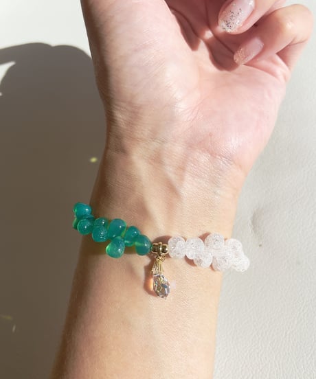 Green onyx×crystal
