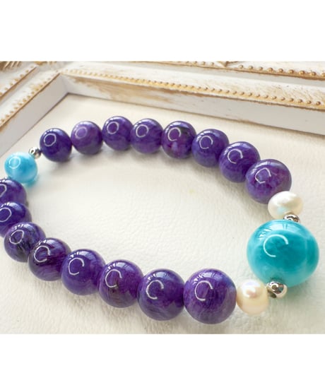 High Quality Charoite × High Quality Larimar