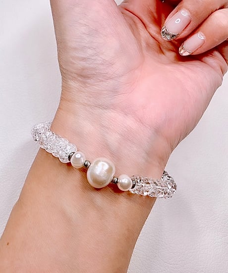 Pearl × Crackle Quartz × Clear Quartz