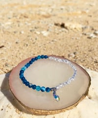 Blue Stripe Agate × Rainbow Crackle Quartz
