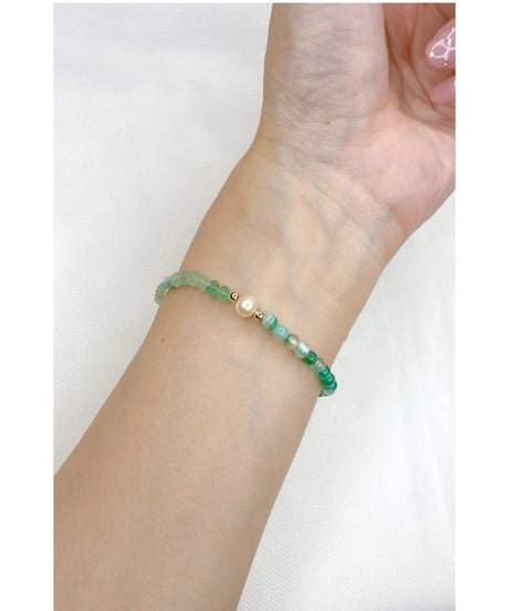 Heart Green Aventurine × Green Stripe agate