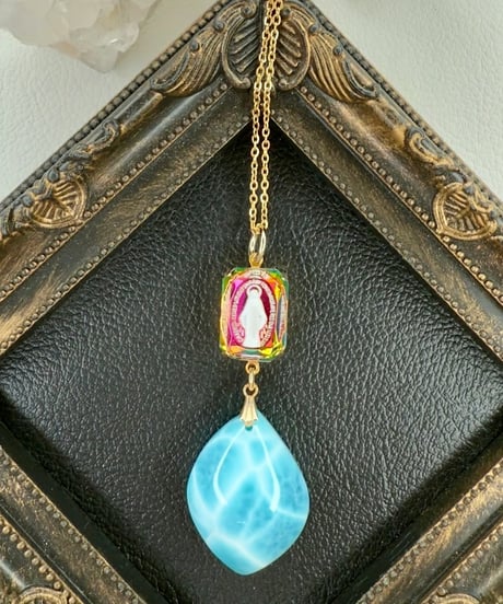 Unity 北投石入りネックレスユニティー黒Lサイズ（52cm）