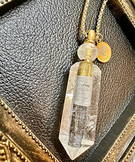 Crystal Point Bottle Necklace Pendant