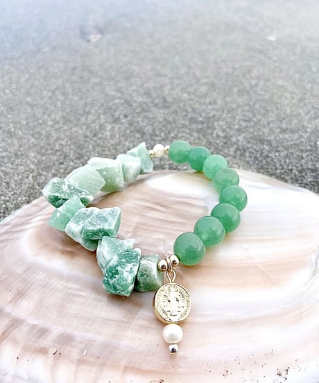 Raw Green aventurine × Green aventurine