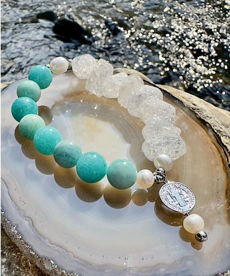 Amazonite × High Quality Crackle Quartz