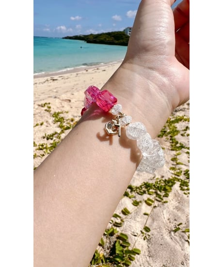 Pink Sapphire × High Quality Crackle Quartz （限定１本）
