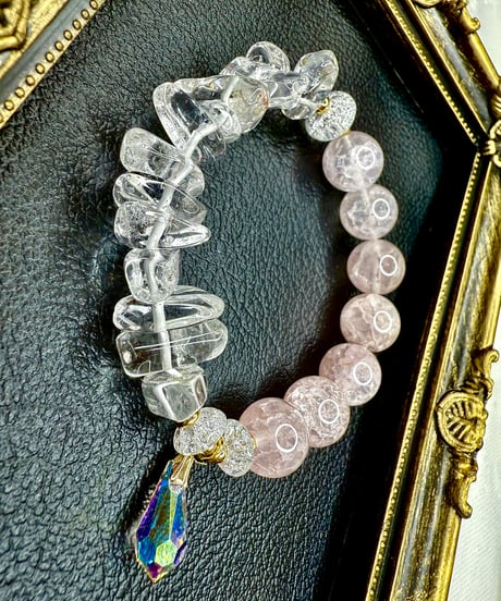 Crackle Rosequartz × High Quality Crystal（限定1本）