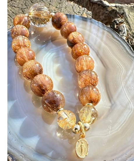 High Quality Copper Rutile × High Quality Golden Rutile Quartz