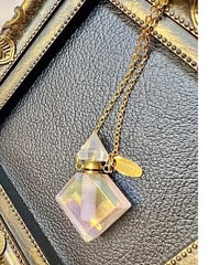 Aura Quartz Crystal Bottle Pendant Necklace