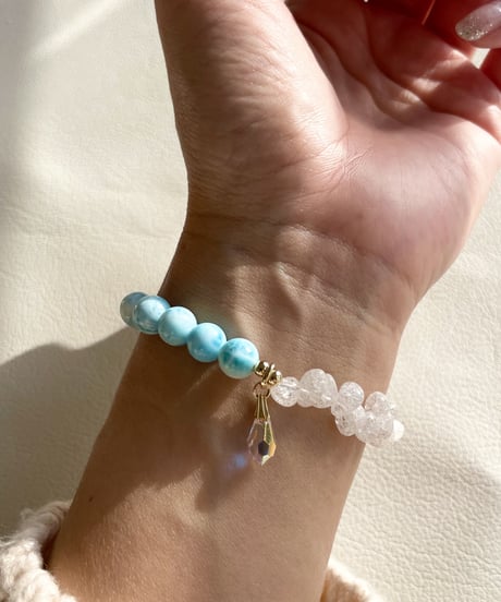 high quality Larimar × Crackle Quartz