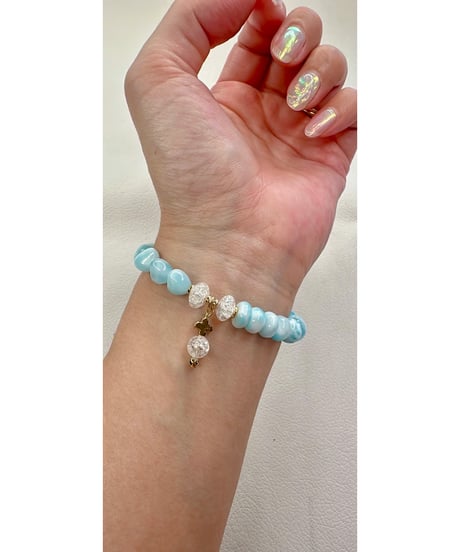 Ice Larimar heart × Larimar (限定１本)