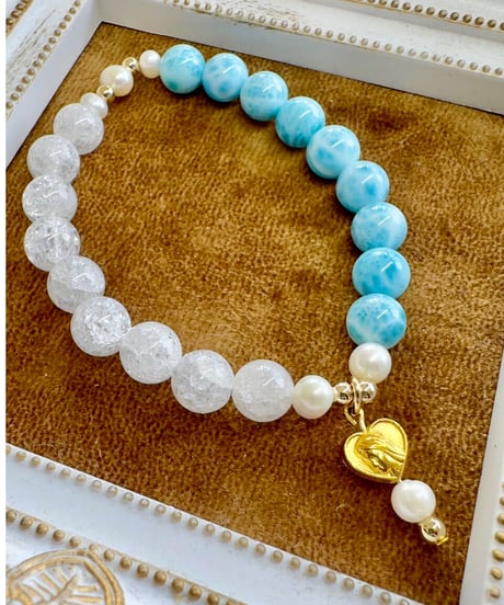 High Quality Larimar × Matte Crackle Quartz
