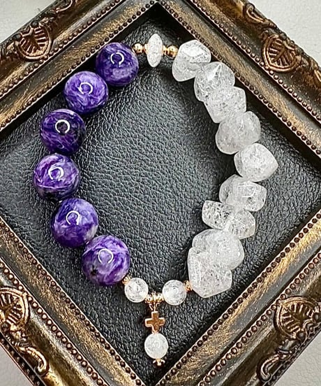 Charoite × Crackle Quartz