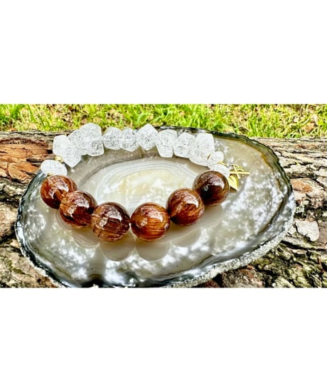 High Quality Copper Rutile Quartz  × Crackle Quartz