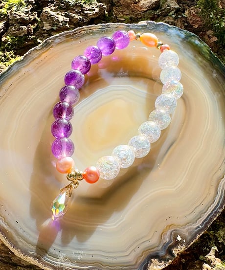 Amethyst × Rainbow Crackle Quartz