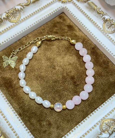 rose quartz× Freshwater pearl ×crystal