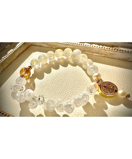 Crackle Quartz × High Quality Golden Rutile × Rainbow Crackle Quartz