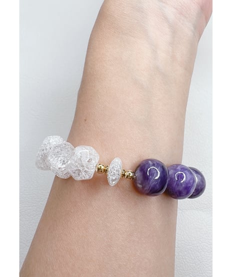 Charoite × Crackle Quartz