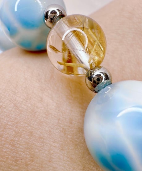 High Quality Larimar × High Quality Super Seven × High Quality Golden Rutile Quartz （限定１本）