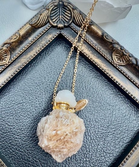 Desert Rose Agate Bottle Pendant Necklace