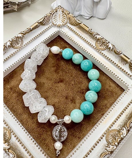 Amazonite × High Quality Crackle Quartz