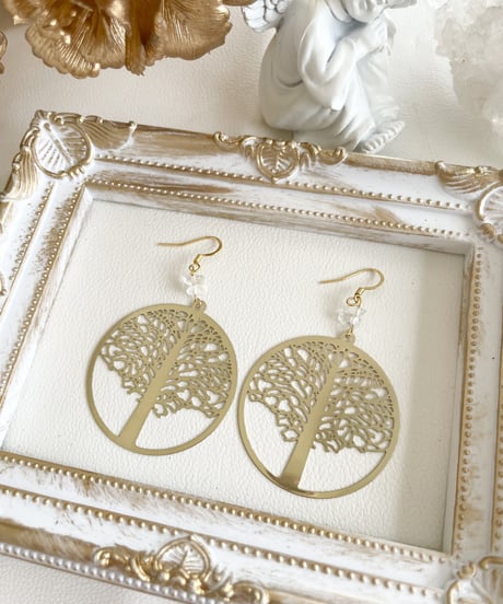 Tree of life×Crystal ピアス