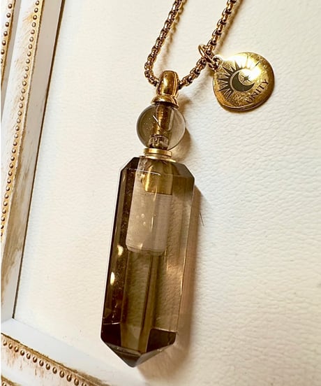 Smoky Quartz Point Bottle Necklace Pendant