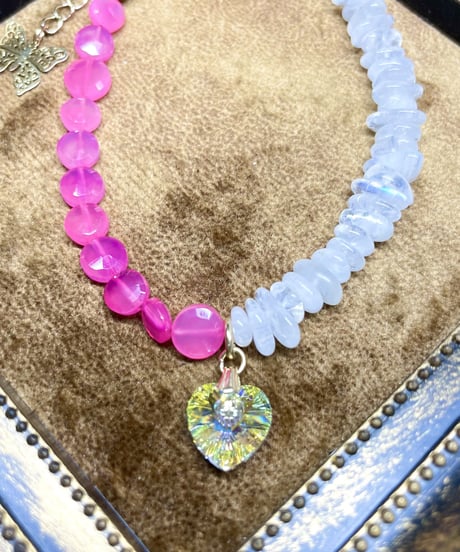 Pink Chalcedony×moonstone bracelet