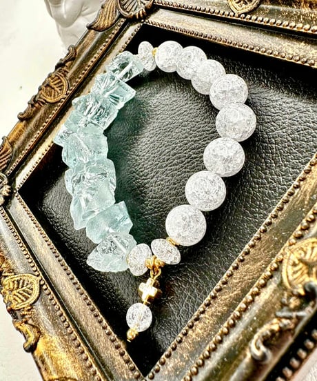Raw Cyan Crystal × Crackle Quartz