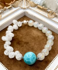 high quality Larimar× Rainbow Crackle Quartz × Crackle Quartz