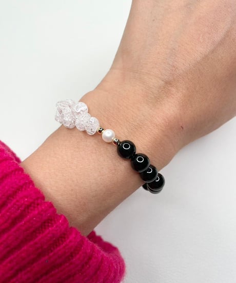 Blackonyx × Crackle Quartz