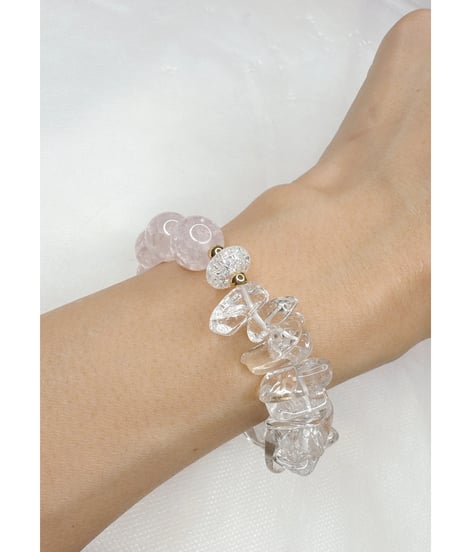Crackle Rosequartz × High Quality Crystal（限定1本）