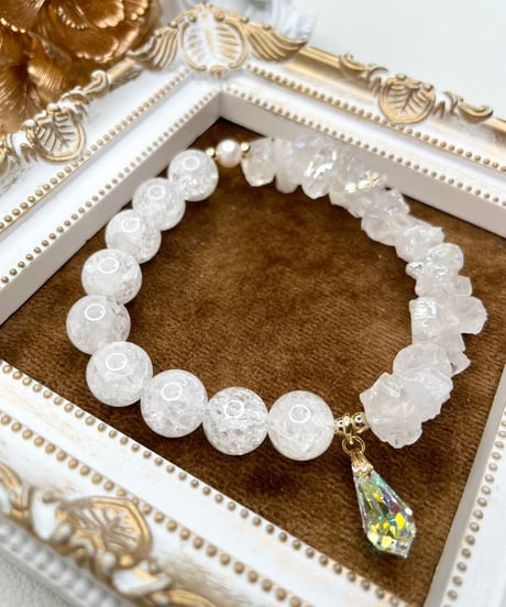 Crackle Quartz✖️Crystal bracelet