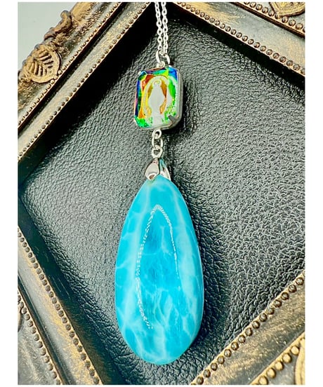 vintage glass × High Quality Larimar （限定１本）
