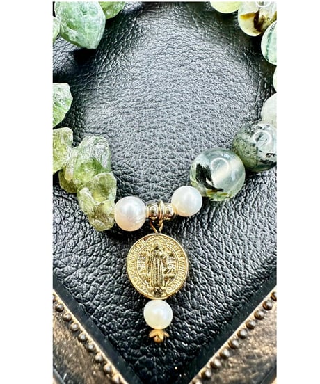 Raw Peridot × Green Prehnite