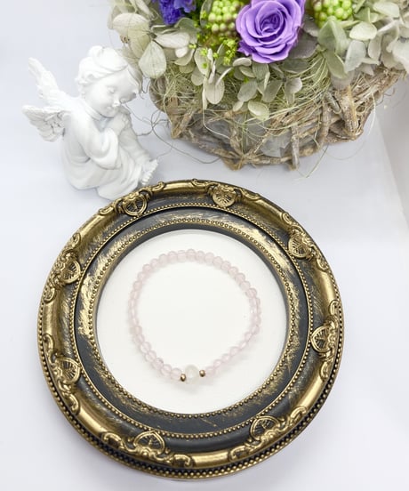 rose quartz×moon stone bracelet