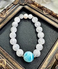 Crackle Quartz × Larimar× Matto Crackle Crystal