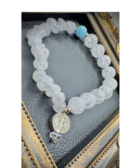 Crackle Quartz × high quality Larimar × Crackle Quartz