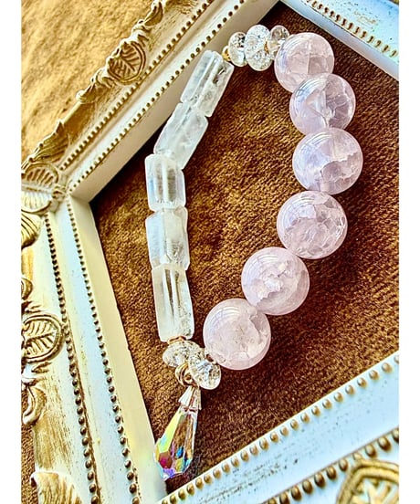 Crackle Rosequartz × Crystal Roughrock