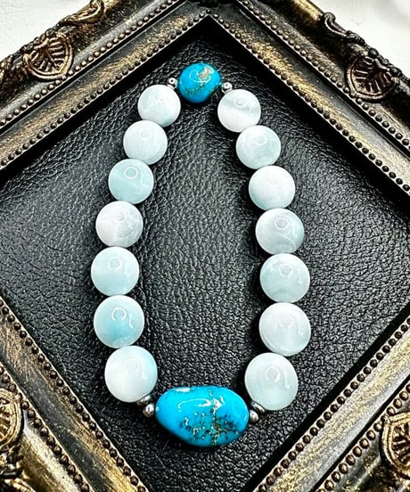 Ice Larimar × High Quality Kingman Turquoise
