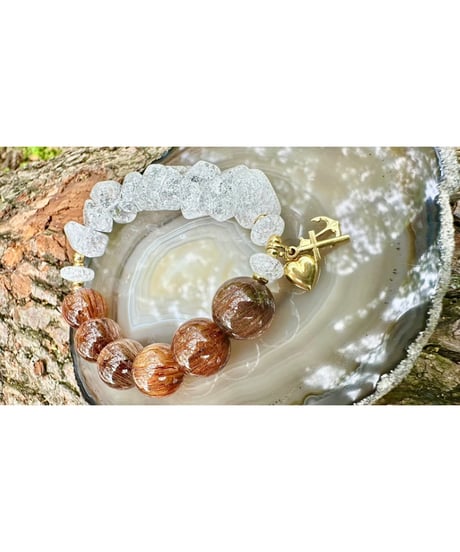 High Quality Copper Rutile Quartz  × Crackle Quartz
