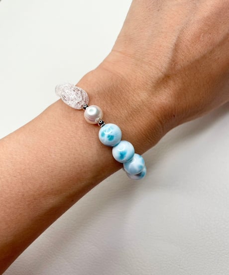 High Quality  Larimar × Crackle Quartz