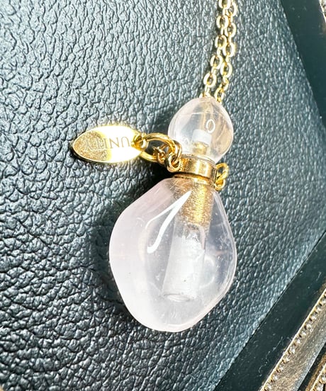 Rose Quartz Bottle Pendant Necklace