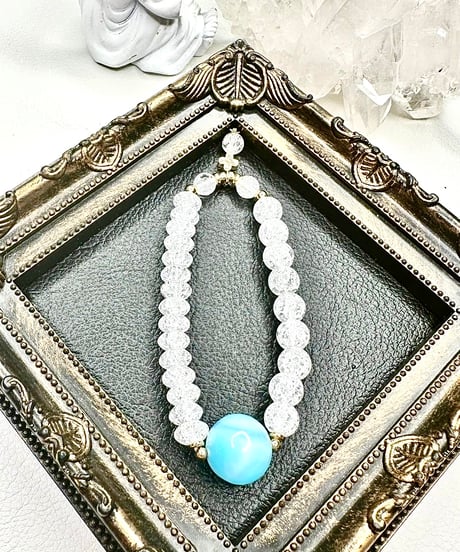 High Quality Larimar × Crackle Quartz