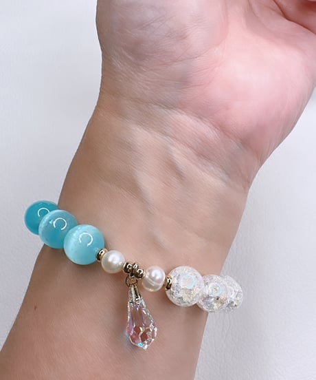 Selenite × Rainbow Crackle Quartz