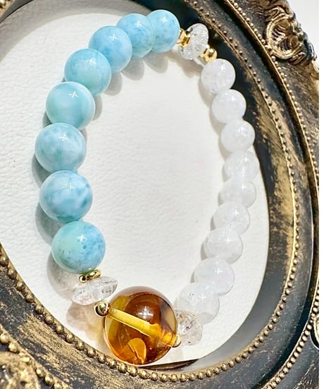 Ice Larimar × Amber × Crack Quartz （限定１本）