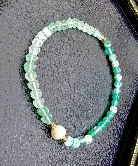 Heart Green Aventurine × Green Stripe agate