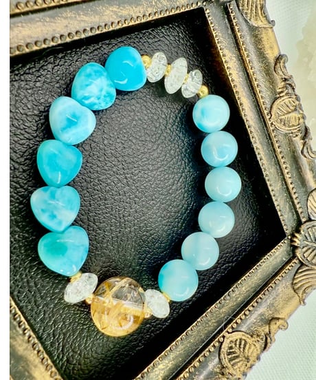 High Quality Golden Rutile Quartz ×Larimar
